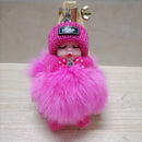 Sleeping Baby Keychain Cute Soft Fluffy Plush Doll Key Ring Women Girl Bags Pendant Backpack Accessories Gifts