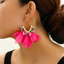 Elegant V-Shape Original Decor Tassel Beaded Flower Dangle Earrings For Women Gift Luxury Fairy Wedding Party Pendnat Jeweley