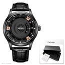 Megir Mens Fashion Black Leather Quartz Wristwatches Hot Water Resistant Battery Quartz Watch for Man Male1067