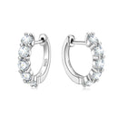 OXTAO Real 925 Silver 3.5mm Moissanite Clip Earrings Female Jewelry Hoop Earring Sparkling Lab Diamond Wedding Party Jewelry