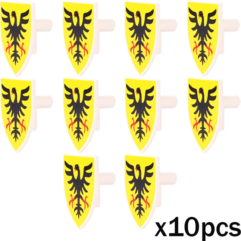 MOC Medieval Accessories Series Building Blocks Military Army Soldier Armour Shield Helmet Sword Crown Weapon Knight Bricks Toys