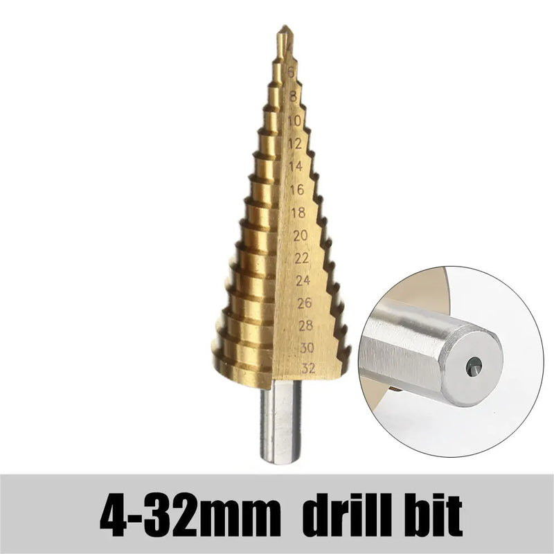 3-12mm 4-12mm 4-20mm HSS Straight Groove Step Drill Bit Set Titanium Coated Wood Metal Hole Cutter Core Drill Bit Set