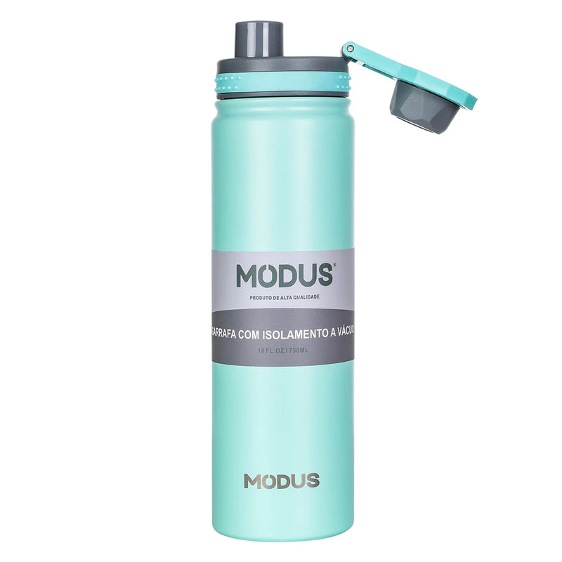 MODUS Water Bottle with Flip Lid, Stainless Steel, Double Wall Vacuum Water Cup for Outdoor Sports, 750ml