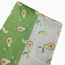 Graceful Pink Green Stripe Fruit  Series Apple Banana Printed Cotton Fabric 50x160cm For DIY Sewing Bedding Quilting Cloth Decor