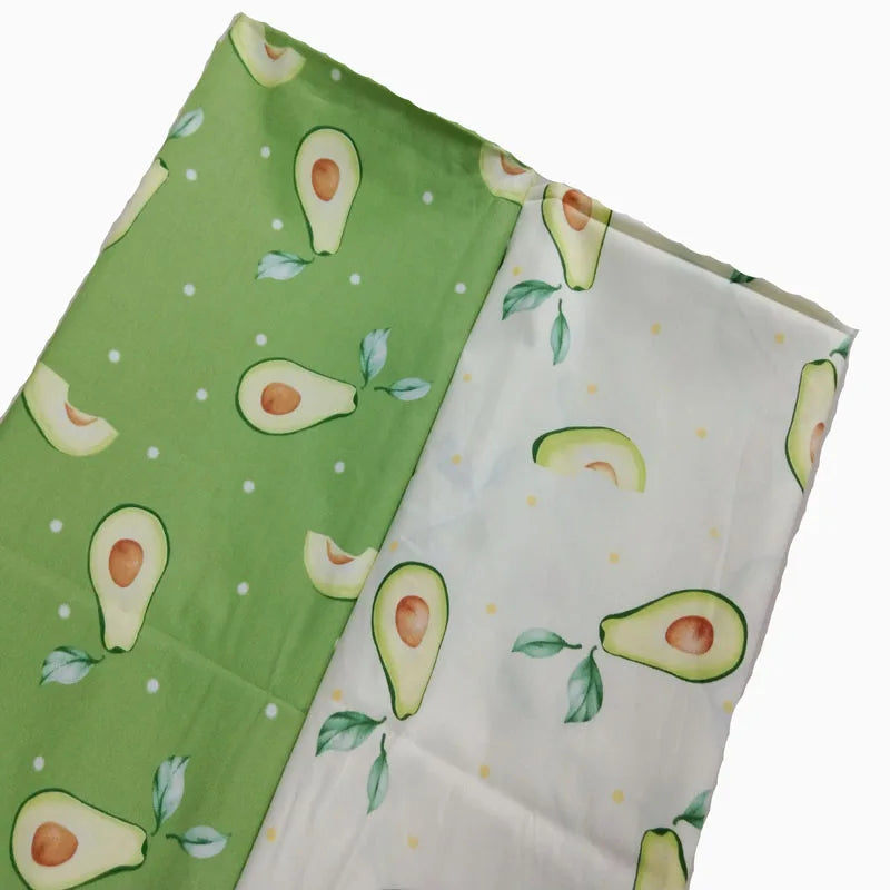 Graceful Pink Green Stripe Fruit  Series Apple Banana Printed Cotton Fabric 50x160cm For DIY Sewing Bedding Quilting Cloth Decor