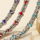 1 Meter 10mm Width Stainless Steel Chunky Knot Silicone Beads Chains for DIY Hip Hop Necklaces Jewelry Making Findings  Supplies