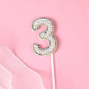 Number 0-9 Pearl Cake Topper Diamond  Dazzling  Insert Goddess Birthday Accessories Valentine's Day Wedding Cake Decoration
