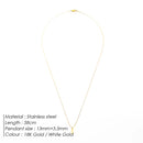 ELANDIS Simple Square Pendant Necklace Stainless Steel Gold-Plated Men's Accessories Wholesale