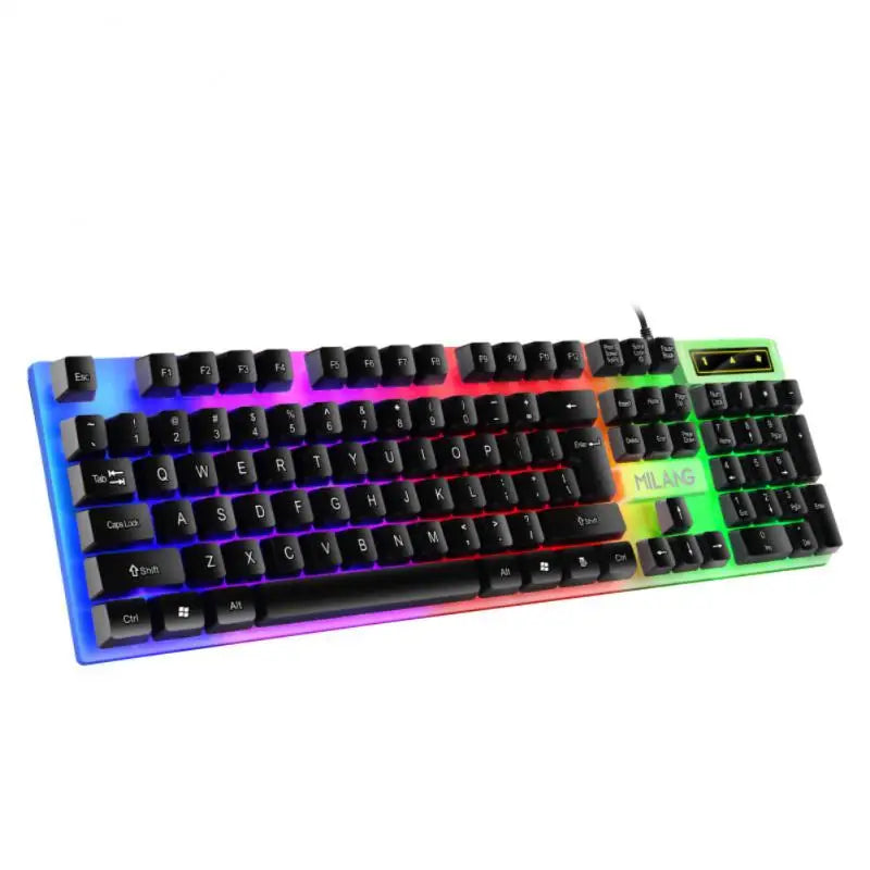 RYRA PT6  Wireless Mechanical USB Wired Keyboard Mouse Set With Rainbow LED Backlight Gaming Keyboard Gaming Mouse For Laptop PC