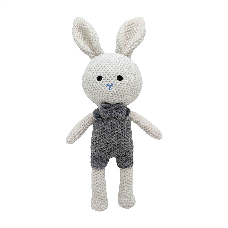 1 PCS new handmade crochet rabbit wool doll wool animal stuffed plush soothing handmade Crochet Bunny deer fox lion Baby Doll