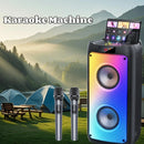 Wireless Bluetooth Speaker, Karaoke Machine with 2 Microphone, Home Karaoke System with LED Party Light, Remote Control