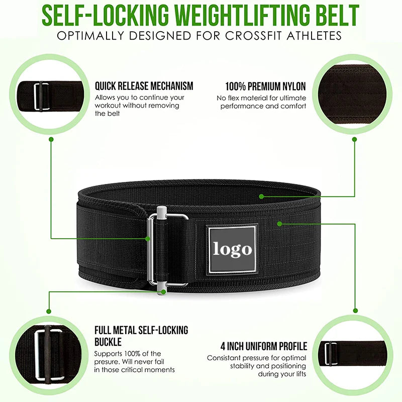 EVA Weightlifting Belt for Fitness,Self-Locking Buckle,Nylon Belt,Deep Hard Pull,Protective Gear,Strength Training,Waist Protect