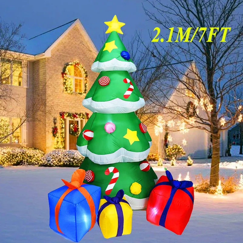 Christmas Inflatable Decoration Toy Built-in LED Lights Inflatable Model Ornament Xmas Party New Year Garden Indoor Outdoor Deco