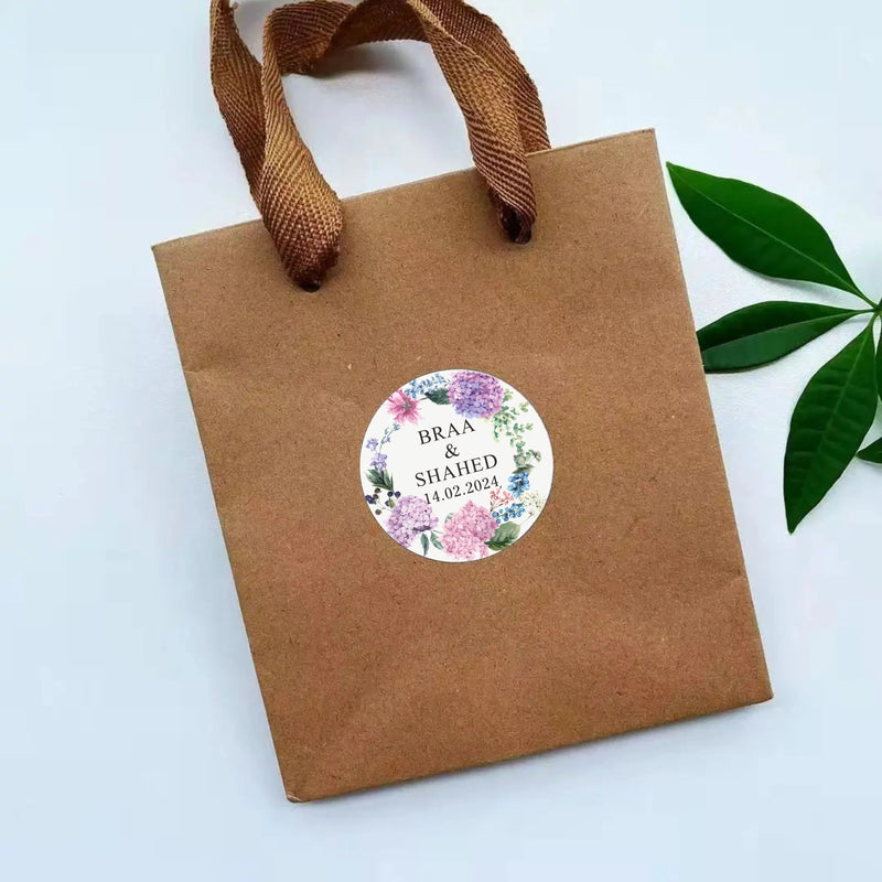 30/50/100pcs, 2-10cm custom logo sticker White label/wedding sticker design Kraft baking gift sticker of your own company name