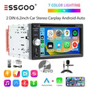 ESSGOO 2 DIN 6.2inch Car Stereo CD DVD AM FM RDS USB Bluetooth TF AUX Carplay Android Auto Head Unit Touch Screen Radio Camera