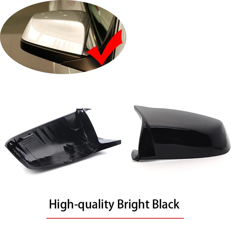 For BMW 5 6 7 Series E60 E61 E63 E64 F06 F07 F10 F11 F13 F01-F04 Carbon Fiber pattern Black Side Wing Rearview Mirror Cover Cap