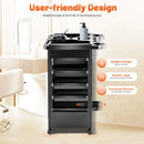Salon Trolley Cart with Wheels 5 Drawers Salon Spa Styling Station Trolley Equipment Rolling Storage Tray Cart Organizer Cart