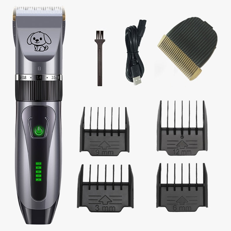 Dogs Clipper Grooming Clipper Kit USB Professional Rechargeable Low-Noise Clipper For Dog  Pets Hair Trimmer Display Battery