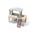 Military MOC Sentry Building Block Soldier Sandbag Fence Cannon Shell Barbed Wire Weapon Rack Training Field Watchtower Toy K018