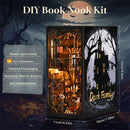 Book Nook Kit The Addams Family DIY Wooden Puzzle Wednesday Halloween Bookshelf Dollhouse Model Bookend Building Home Decoration