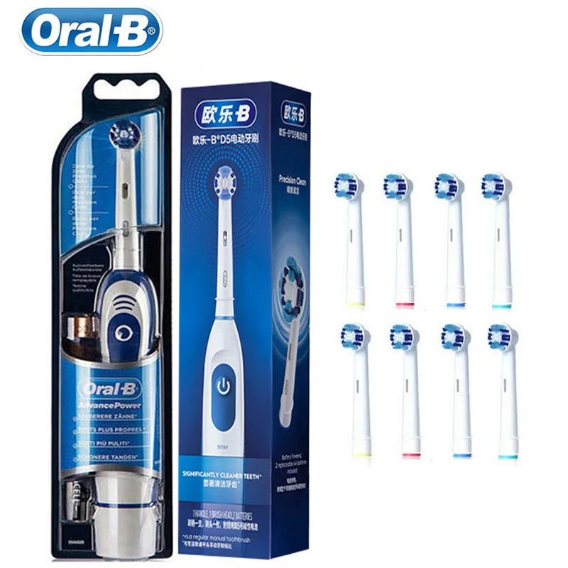 Oral B Sonic Electric Toothbrush Rotary Precision Deep Clean Teeth White DB4010 Adult Tooth Brush + 4/8 Replaceable Brush Head