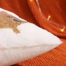 1 PC Halloween Decoration Throw Pillow Cover Pumpkin Ghost Gold Sequin Embroidery Plush Autumn Thanksgiving Harvest Living Room