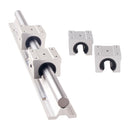 2Set SBR20 SBR 12 SBR25 SBR16 300 400 500 600 800 1000 1200mm Fully Supported Linear Rail Shaft Rod with 4 SBR16UU Block Bearing