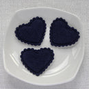 50pcs 21x25/32x37mm Padded Corduroy Fabic Heart Appliques for DIY Hat Clothes Leggings Sewing Supplies Headwear Decor Patches