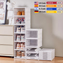 6 Layers Shoes Box Foldable Transparent Sneaker Shoe Storage Organizers Box Stackable Dustproof High-top Cabinet Shoe Rack Shelf