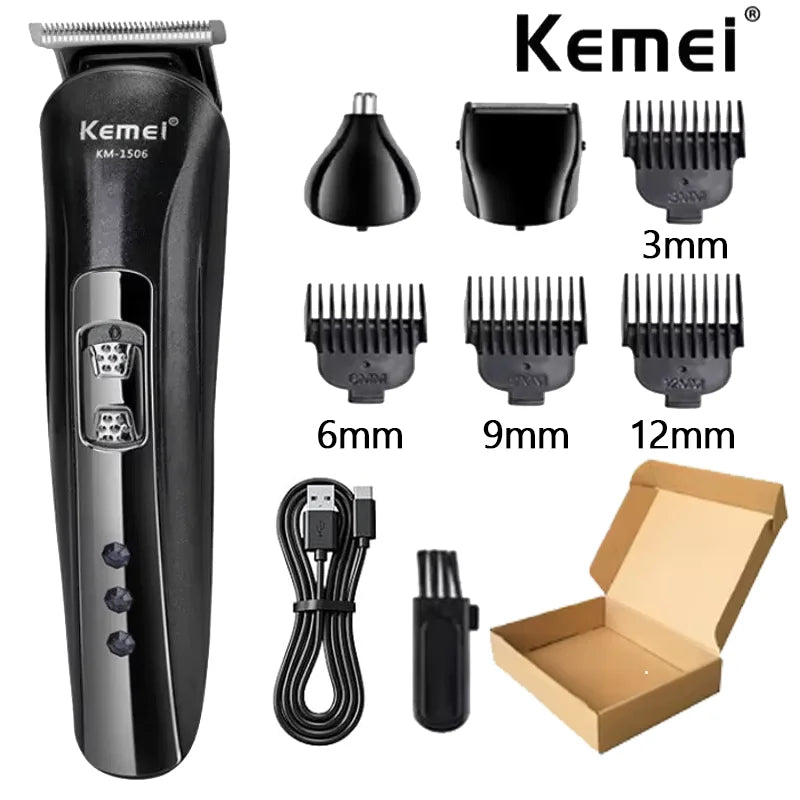 Kemei KM-1506 3 In 1 Electric Shaver USB Charging Hair Trimmer Electric Rechargeable Nose Professional Shaving Machine  trimmer