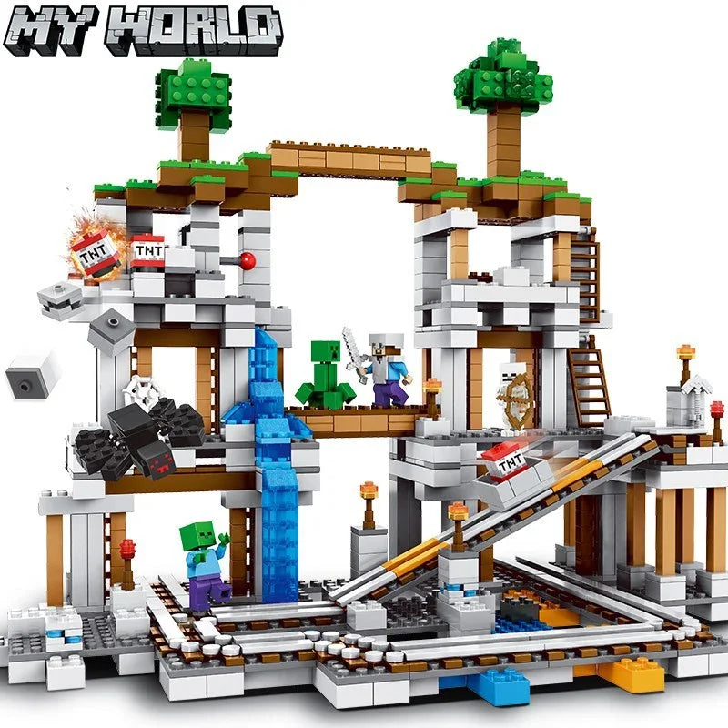 2659pcs Compatible 21137 myworld mountain cave building block  Bricks Gift Toys for Children Kids