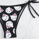 Hello Kitty Bikinis Set Kawaii Y2K Summer 2024 New Women Swimsuit Beach Strappy Panties Sexy Swimwear for Girl