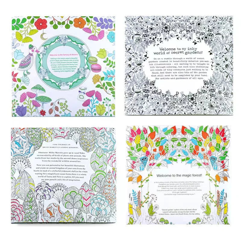 1 Pcs New 24 Pages Mandalas Flower Coloring Book For Children Adult Relieve Stress Kill Time Graffiti Painting Drawing Art Book