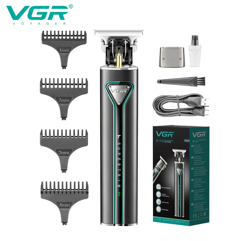 VGR T9 Hair Clipper Metal Hair Trimmer Professional Beard Shaver Rechargeable Haircut Machine Cordless Trimmer for Men New V-009