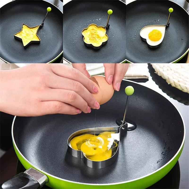 Stainless Steel Creative Egg Shaper Mold DIY Breakfast Ham Deep Frying Pancake Rings Sandwich Non-stick Kitchen Cooking Accessor