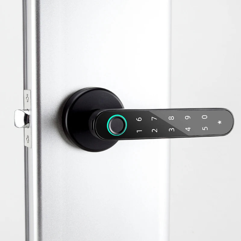 Tuya SmartLife APP Smart Fingerprint Password RFID Card Lock Dead Bolt With Key For Indoor Wooden Metal Door