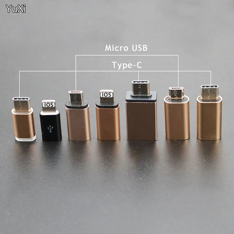 YUXI 1PCS Micro USB to Converter Adapter For iPhone X 8 7 6 Plus Type C/IOS to Micro USB Adapter For Samsung S8 Xiaomi