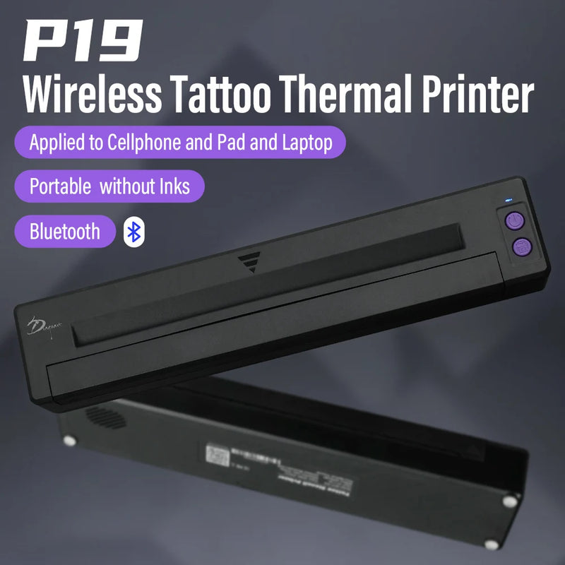 Top P19 Thermal Tattoo Printing Machine Tattoo Stencil Printer Tattoo Thermal Copier Machine A4 Paper Tattoo Printer Portable