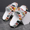 2022 New Summer Slippers Men Casual Striped Beach Bathroom Indoor Comfortable Shoes Outside Non-slip Designer Sandals Graffiti