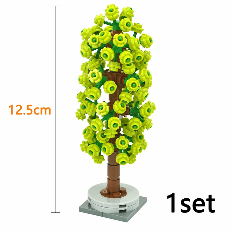 Trees Building Blocks City MOC Pine Tree Plant Set Spruce Farm Street Scene Garden View Assembly 3778 Bricks Educational Kid Toy