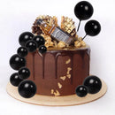 25pcs Gold & Black Ball Cake Topper Foam & Pearl Material for Anniversary Baby Shower Birthday Wedding Christmas Valentine's Day