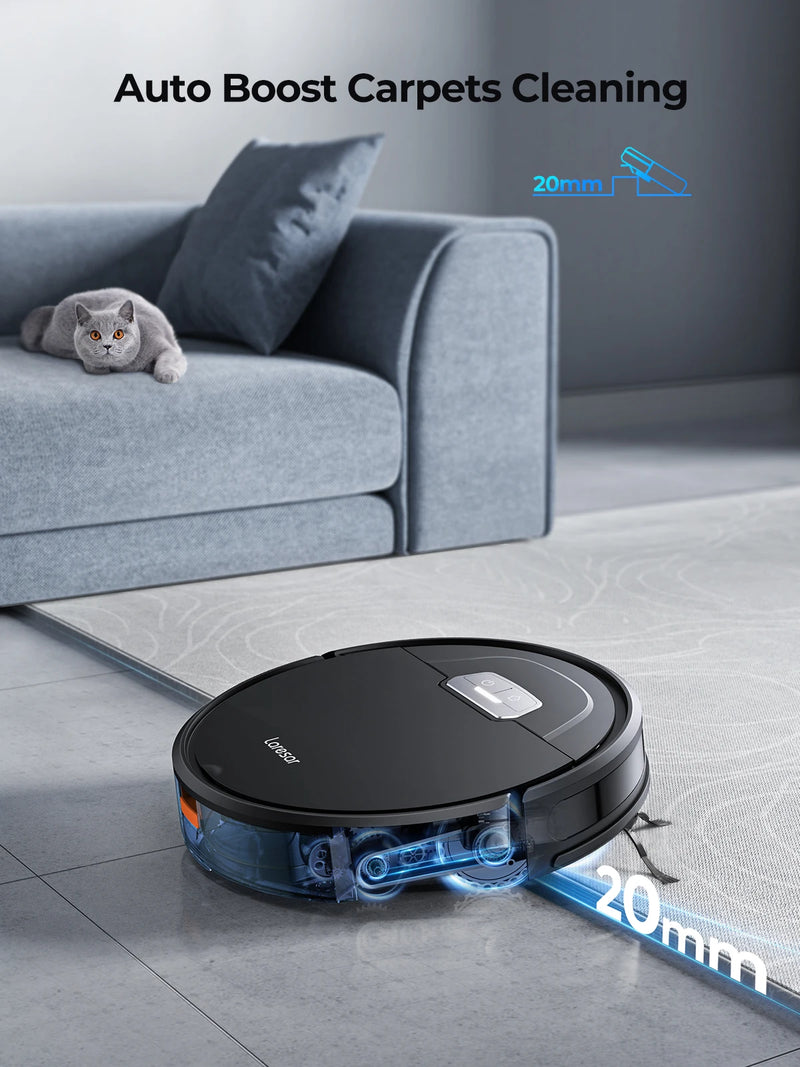 Laresar Robot Vacuums and Mop Combo 6000Pa Suction Auto Carpet Boost Self-Charging Super-Slim Robotic Vacuum Cleaner