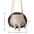 Hanging Hammock Planter Resin Swing Smile Face Planter Creative Cute Plant Succulent Pots for Indoor Outdoor Plant