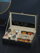 High-end PU Leather Glasses Case Large-capacity Sunglasses Men Sunglasses Women Myopia Glasses Case Jewelry Display Box