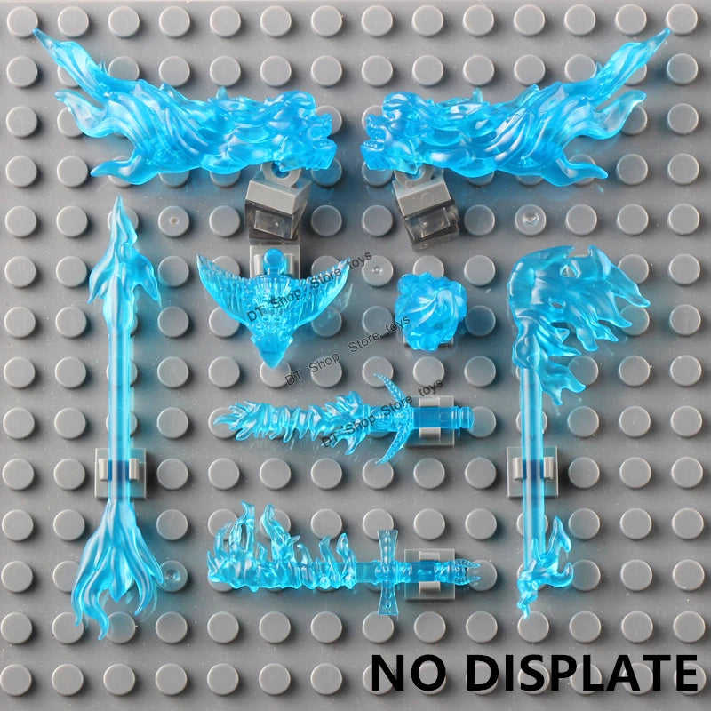 5PCS Cartoon Special Effects Pieces Arm Fist Wind Lightning Leg Flames Weapons Accessories Assemble Scene Bricks Kids for Toys
