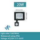 PIR Motion Sensor LED Flood Light 10W 20W 30W 50W 100W 150W 200W 300W AC220V IP66 Waterproof Spotlight Street Floodlight Outdoor