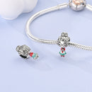 Silver Plated Boy Girl Couple Lovers Beads Charms Zirconium Dangle Fit Original Pandora Bracelet Necklace Jewelry Women