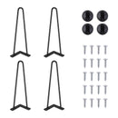 4/8/10/12/14/16/28/34IN 4 x Hairpin Table Hair Pin Legs Set with FREE Feet Protector & Screws for Furniture Bench Desk