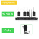 Phenyx Pro 4x40 Channels Wireless Microphone System  Cordless Mic Set Auto Scan 328ft/m Coverage for DJ, Church,Events PTU-7000