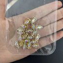 3D luxury zircon Star cross Nail Metal Charms 10pcs mermaid  bead nail jewelry  11*18mm Aolly Nail Art Crystal Gems Decorations
